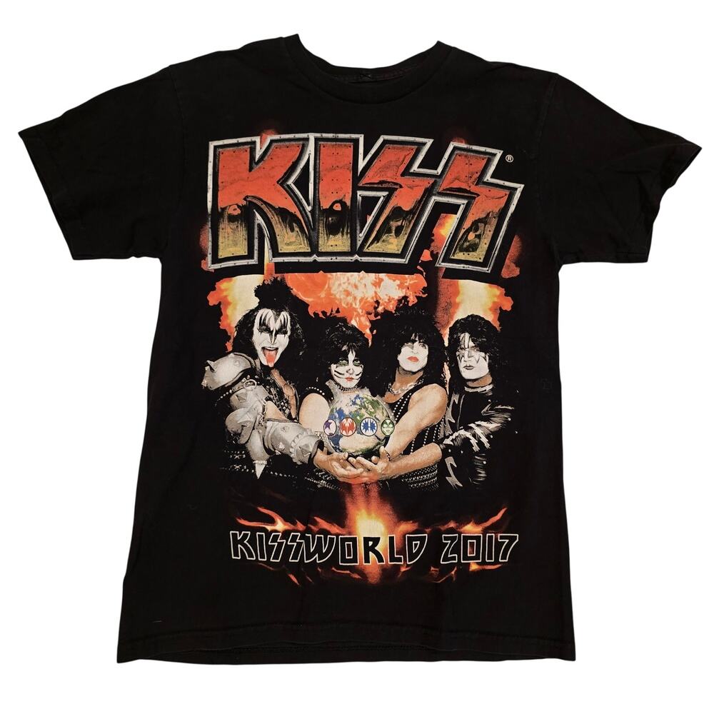 Authentic 2017 Kiss Size Medium Graphic T-Shirt Top in Black